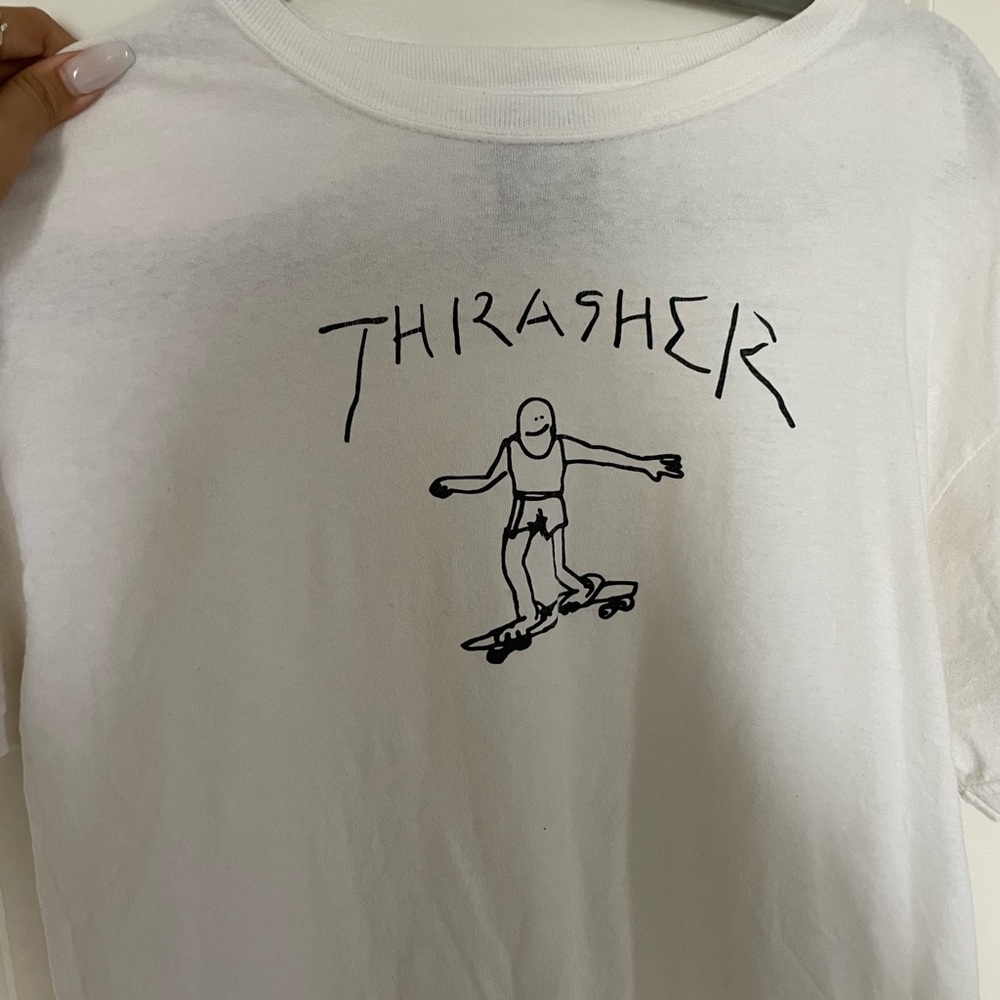 white thrasher shirt